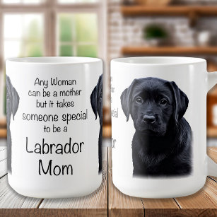 Niedlicher Labrador Hund Mama Black Lab Welpe Kaffeetasse