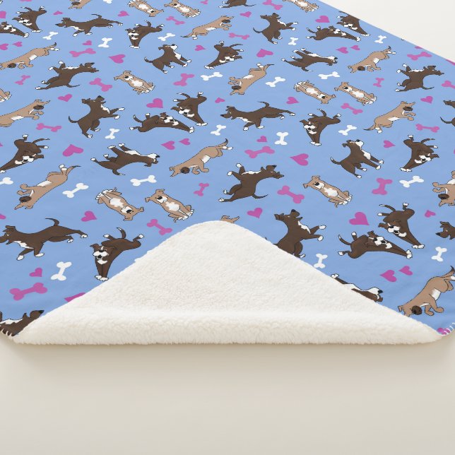 Niedlicher Labrador Hund Weißknochen Rosa Herz Bla Sherpadecke (3/4)