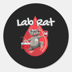 Niedlicher Labrador Rat Blood Bank Medizintechnike Runder Aufkleber
