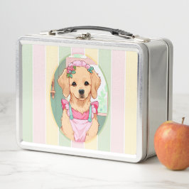Niedlicher Labrador Retriever Pastell Lines Cotatt Metall Brotdose