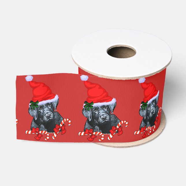Niedlicher Labrador Retriever Welpenweihnachtsfest Ripsband (Spule)