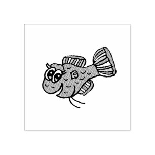 Niedlicher Lächelfisch Gummistempel