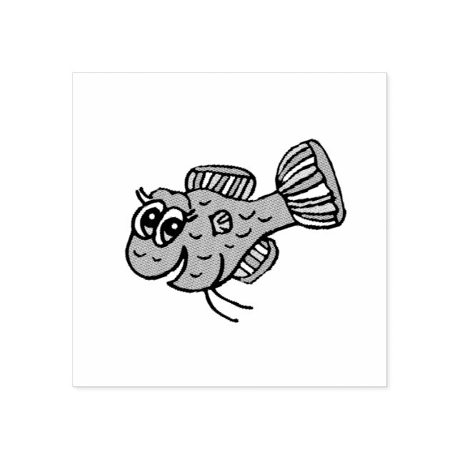 Niedlicher Lächelfisch Gummistempel (Prägung)