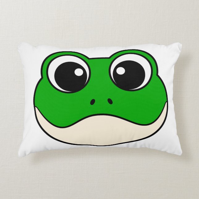 Niedlicher Lächelfrosch Dekokissen (Vorderseite)