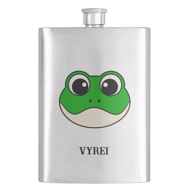 Niedlicher Lächelfrosch Flachmann (Vorderseite)