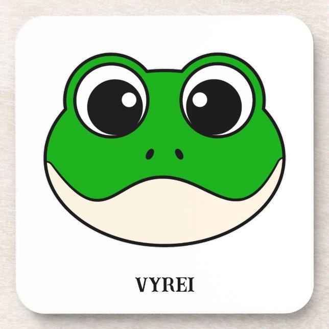 Niedlicher Lächelfrosch Getränkeuntersetzer (Vorderseite)
