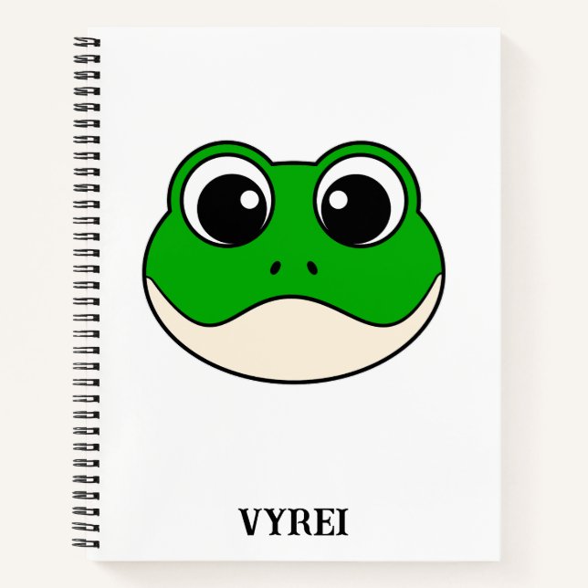 Niedlicher Lächelfrosch Notizbuch (Vorderseite)