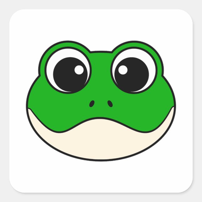 Niedlicher Lächelfrosch Quadratischer Aufkleber (Vorderseite)