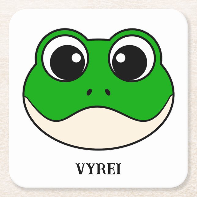 Niedlicher Lächelfrosch Rechteckiger Pappuntersetzer (Vorderseite)