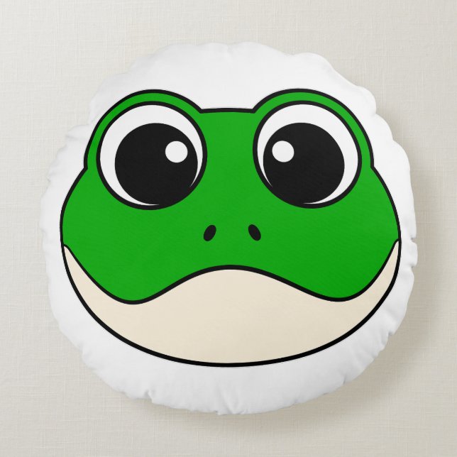 Niedlicher Lächelfrosch Rundes Kissen (Vorderseite)
