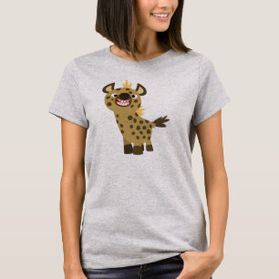 Niedlicher lächelnder Cartoon-Hyänen-Frauen-T - T-Shirt