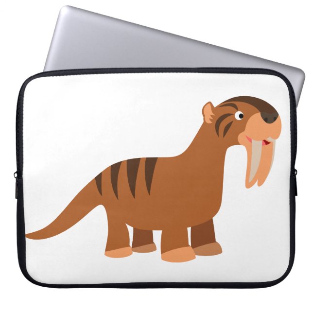 Niedlicher lächelnder Cartoon Thylacosmilus Laptop Laptopschutzhülle (Vorderseite)