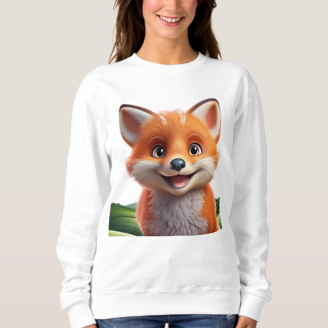 Niedlicher lächelnder Fuchs Sweatshirt (Vorderseite)