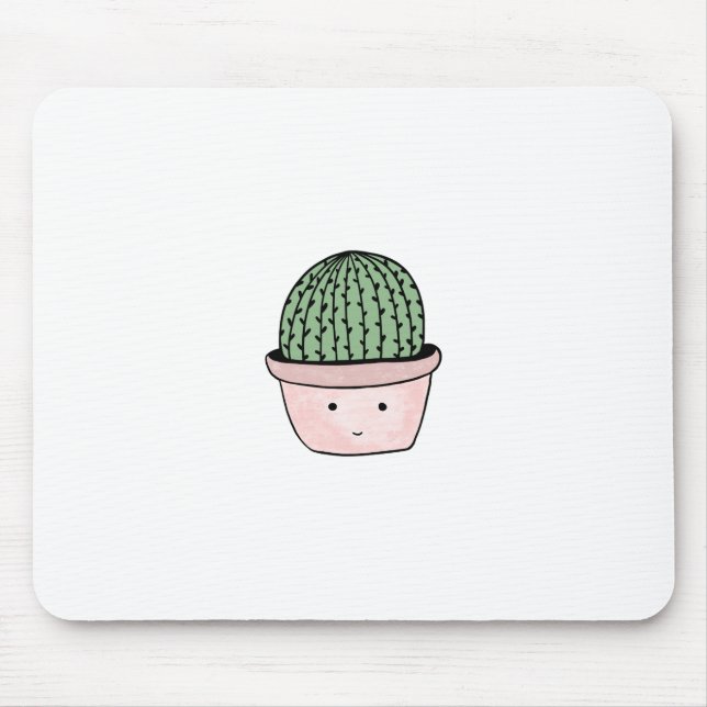Niedlicher lächelnder Kaktus Mousepad (Vorne)