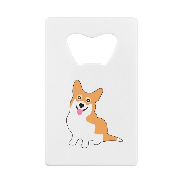 Niedlicher lächelnder Walisercorgi-Welpe Geldbeutel Flaschenöffner (Rückseite)