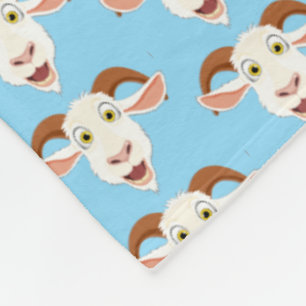 Niedlicher lachende Ziege Cartoon Blue Fleecedecke