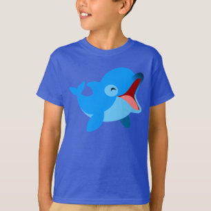 Niedlicher lachender Cartoon Dolphin Children T - T-Shirt