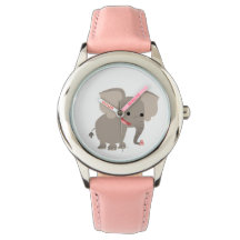Niedlicher lachender Cartoon Elephant Watch