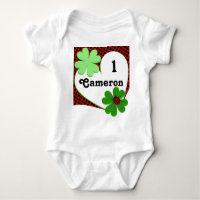 Niedlicher Lady Bug & Clover Leaf 1. Geburtstag Ba