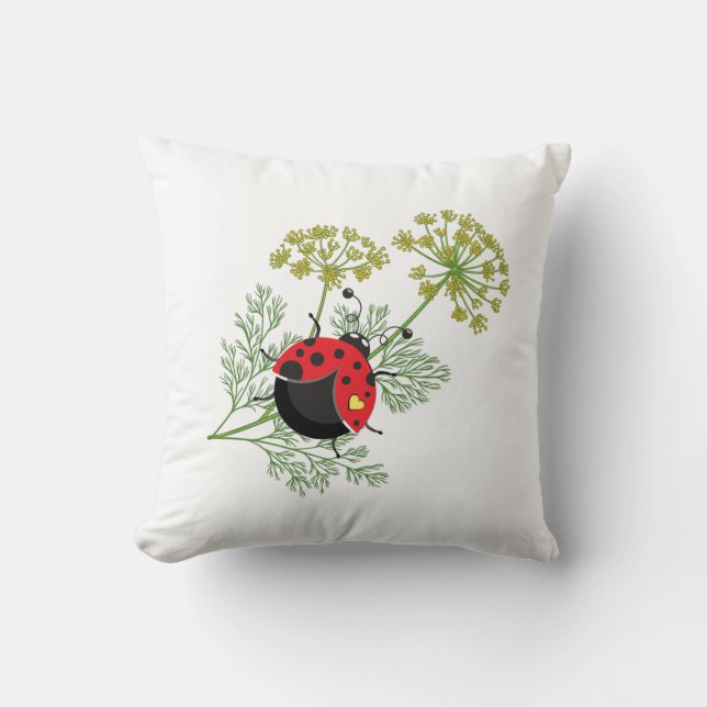 Niedlicher Ladybug 16"x16" Kissen (Vorderseite)