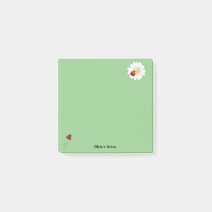 Niedlicher Ladybug-Blume-Farbverlauf Personalisier Post-it Klebezettel