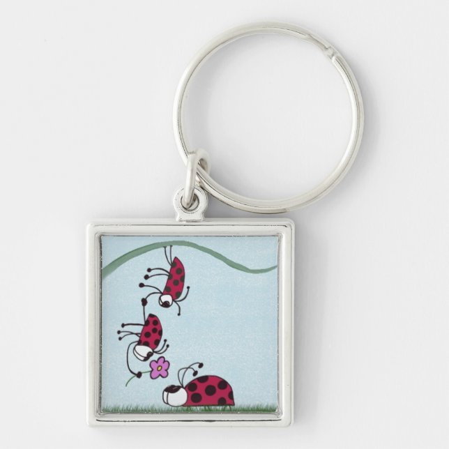 Niedlicher Ladybug, der seine Liebe zeichnet Schlüsselanhänger (Vorne)