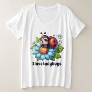 Niedlicher Ladybug-Liebhaber individuell anpassbar Große Größe T-Shirt