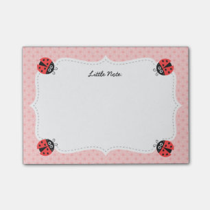 Niedlicher Ladybug mit Herz für Mädchen Post-it Klebezettel