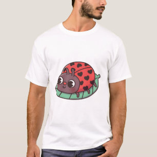 Niedlicher Ladybug mit schwarzen Herzstücken T-Shirt