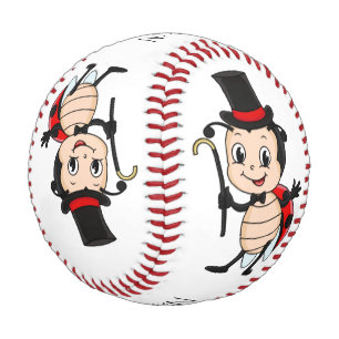 Niedlicher Ladybug mit Top Hut und Krawatte Cartoo Baseball