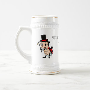 Niedlicher Ladybug mit Top Hut und Krawatte Cartoo Bierglas