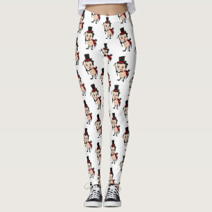 Niedlicher Ladybug mit Top Hut und Krawatte Cartoo Leggings
