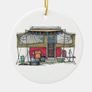 Niedlicher Lagerbewohner-Reise-Anhänger RV Keramikornament