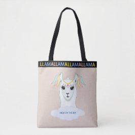 Niedlicher Lama auf Beige Tote Bag Tasche
