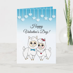 Niedlicher Lamas Funny Valentine's Day Karte