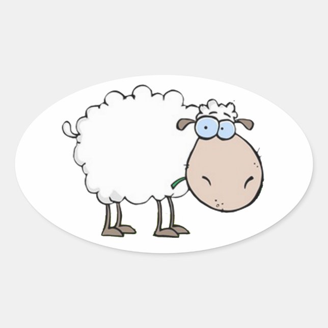 Niedlicher Lamm-Aufkleber Ovaler Aufkleber (Vorderseite)