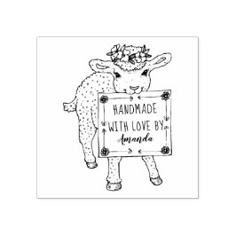 Niedlicher Lamm-Individuelle Name mit Liebe von Gummistempel