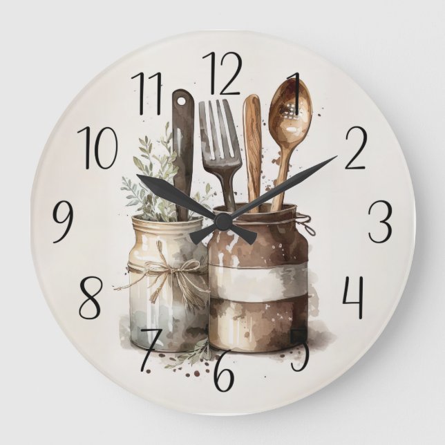 niedlicher Landkreis Bauernhof Küche rustikale Uhr (Vorderseite)