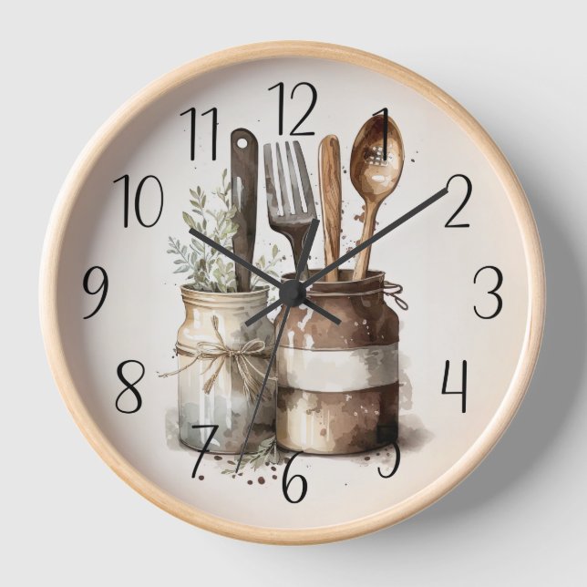 niedlicher Landkreis Bauernhof Küche rustikale Uhr (Vorderseite)