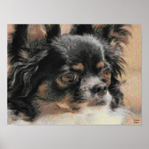Niedlicher langer Haarchihuahua-Plakat-Druck Poster