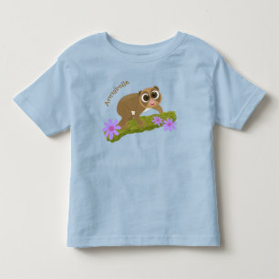 Niedlicher, langsamer Lorbeer auf Zweig-Cartoon Kleinkind T-shirt