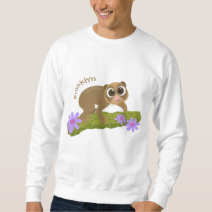 Niedlicher, langsamer Lorbeer auf Zweig-Cartoon Sweatshirt