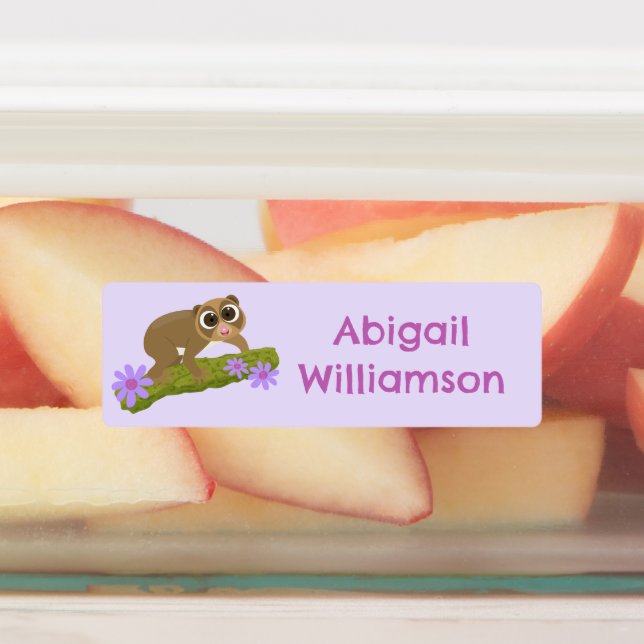 Niedlicher, langsamer Loris personalisierter Carto Etiketten (Befestigt)
