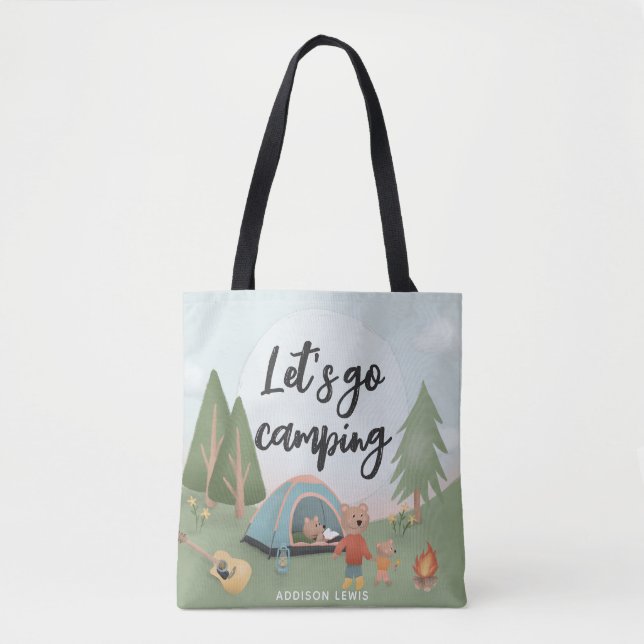 Niedlicher Lass Go Camping Waldbär Tasche (Vorderseite)
