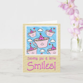 Niedlicher Latte Lmiles Kaffee Lover Happy Birthda Karte