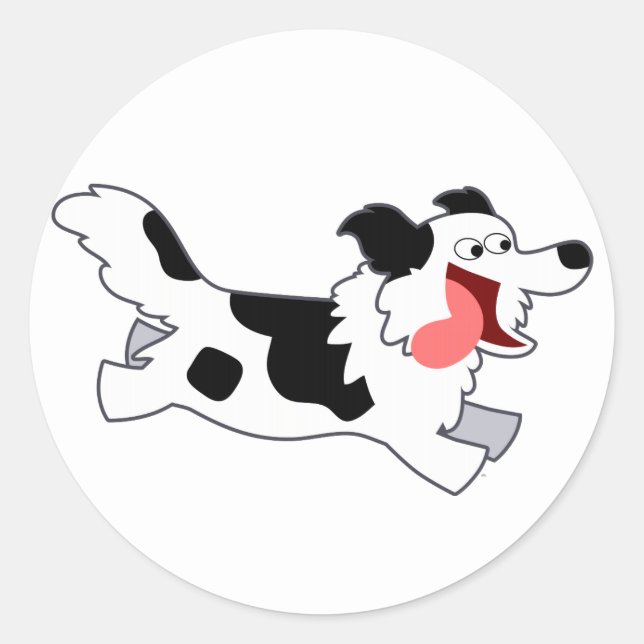 Niedlicher Laufender Cartoon-Border-Sticker Runder Aufkleber (Vorderseite)