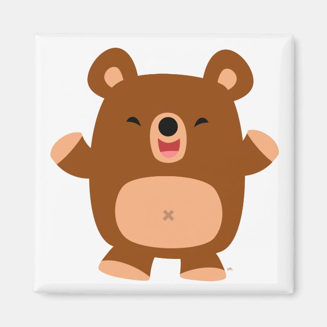 Niedlicher Laughing-Cartoon-Bärenmagnet Magnet (Vorne)