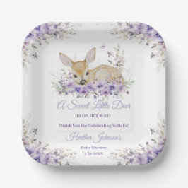 Niedlicher Lavendel Lila Blumenkinderdusche Pappteller