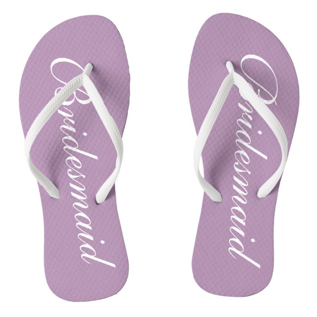 Niedlicher Lavendel lila Hochzeitskippe Flip Flops (Fußbett)