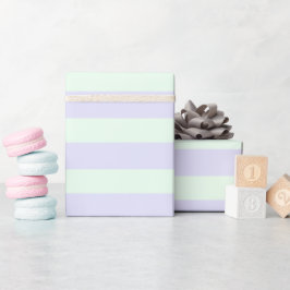 Niedlicher Lavendel und grüne Streifen Geschenkpapier
